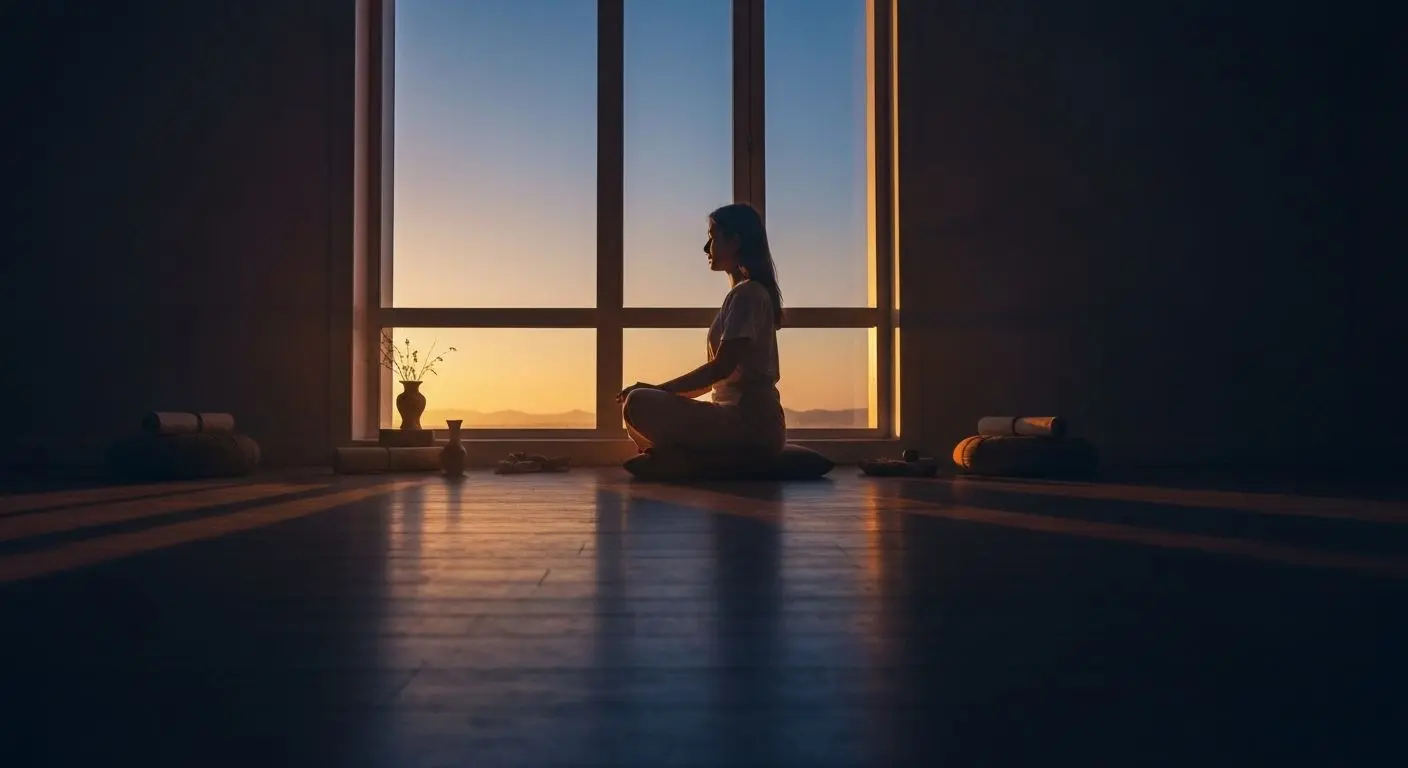 Peaceful evening reflection and journaling practice