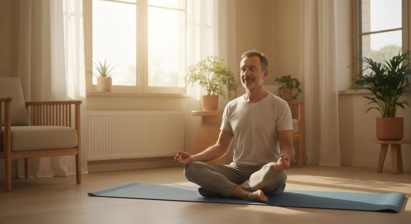 Person practicing morning mindfulness routine